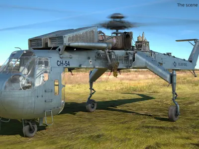  Sikorsky CH-54 Tarhe Helicopter Simplified 