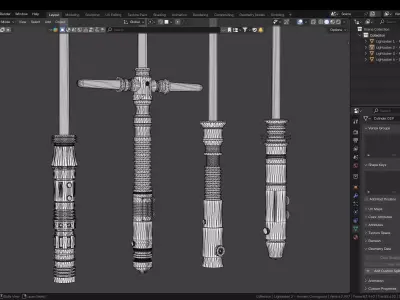 Lightsabers Vol 1 Republic - Star Wars Low-poly 3D model