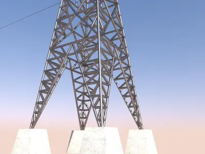 ELECTRIC TOWER-LOW POLY Low-poly 3D model