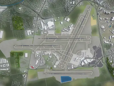 Nashville - International Airport - BNA Low-poly 3D model