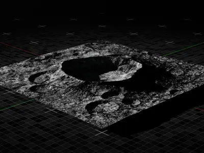Moon Crater 1 with 8K Textures 3D model