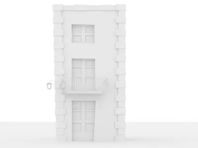 Italian Cartoon House  Low-poly 3D model