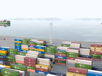 Cargo Dockyard  Low-poly 3D model