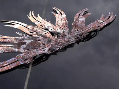Sea Flower sci fi sculpture 2 Low-poly 3D model