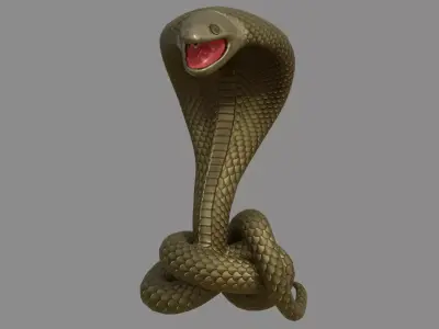 Serpent Idol Low-poly 3D model