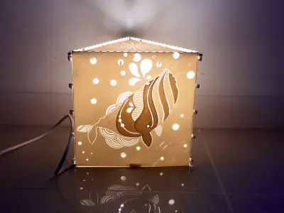 Whale night lamp or veladora  3D print model