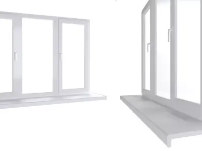 Large plastic window - whire 3D model