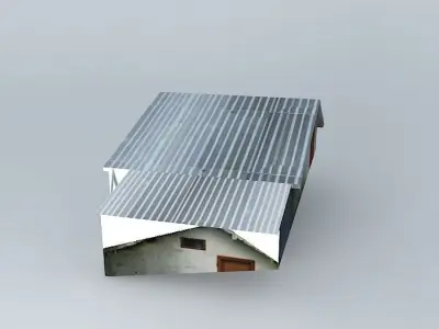 house with corrugated metal roof Free 3D model