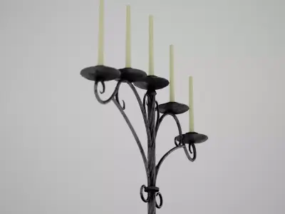 Decorative Medieval Candelabra-Game Ready Low-poly 3D model