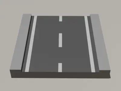Road Pack Low-poly 3D model
