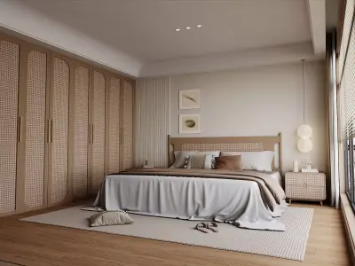 Japandi Master Bedroom 3D model