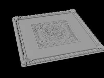 rosette ornate ceiling tile 3D model