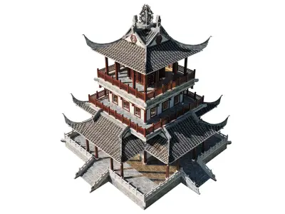 Japan Pagoda Pavilion 3D model
