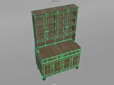 Cupboard wooden cabinet with doors and drawers 3D model purchase
