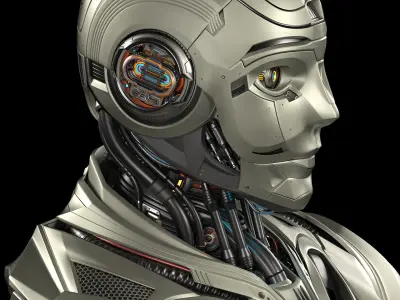 Robot Humanoid B2 - Rigged and Animated 3D model