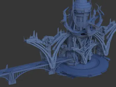 Victorian Cyberpunk bridge 1  3D model