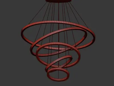 Multi Light Ring Led Pendant Light 3D model