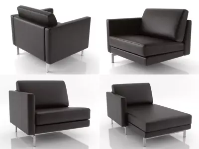 Bolero four different leather sofas 3D model