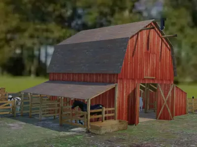 Architectural asset barn 3D model