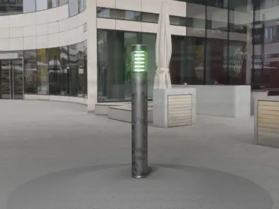 Galvanized Light-Column -16- Street-Light 9 Low-poly 3D model