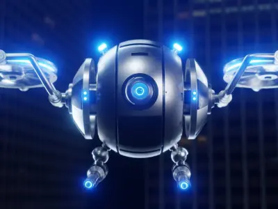 Sci-Fi Security Drone - Blender 3D model