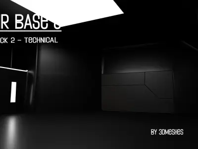 AIR BASE 8 - Dock 2 - Technical Low-poly 3D model