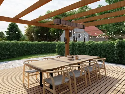 3D Exterior Scene 3D model design garden and landscape 3D 3D model 19