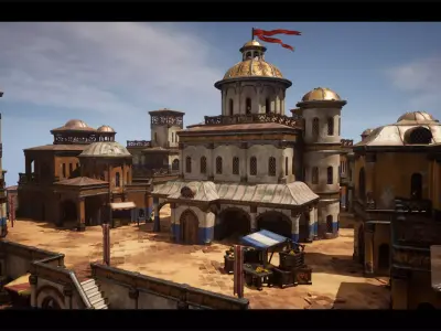 Desert Bazaar Low-poly 3D model