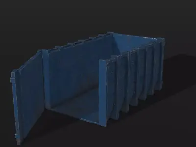 Blue Container Low-poly 3D model