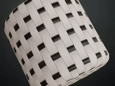 Vertical White and Ebony Woven Panel PBR Seamless Texture