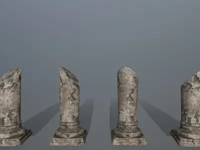 broken pillar Low-poly 3D model