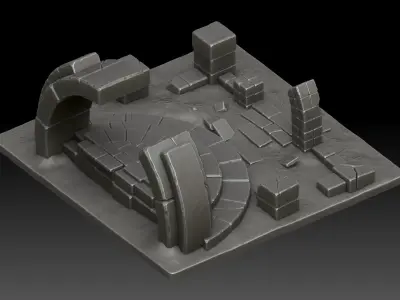 Stylized ruins 3D model