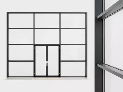 Panoramic glazing Stained glass 32 Low-poly 3D model