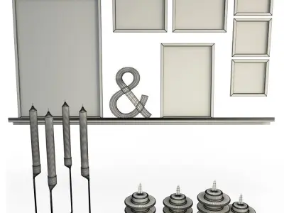 Black Decoration With Heima Candles 3D model
