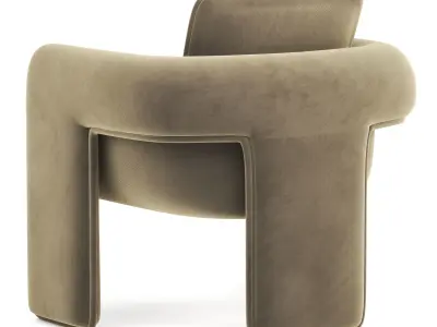 Floria Velvet Chair 3D model