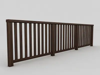 Wood Railing 2 Low-poly 3D model