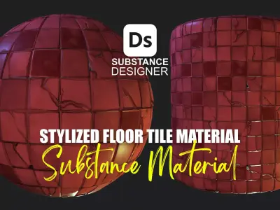 Stylized Floor Tiles Material 12 Texture