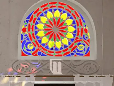 Yemeni Qamaria stained glasses windows 3D model
