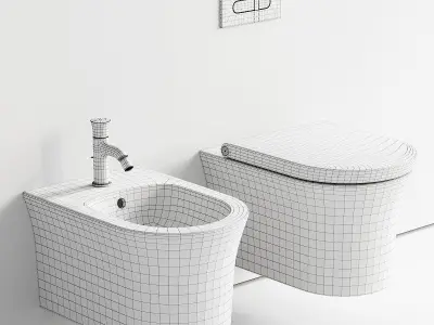 Duravit White Tulip Wall Hung WC 3D model