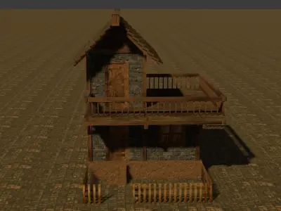 Medieval house seven 16 Low-poly 3D model