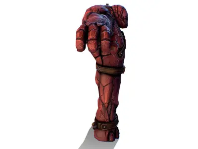 Big Red Stone Golem Monster Giant Mining Heroes Rock Low-poly 3D model
