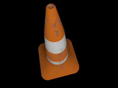 Traffic cone Low-poly 3D model 16