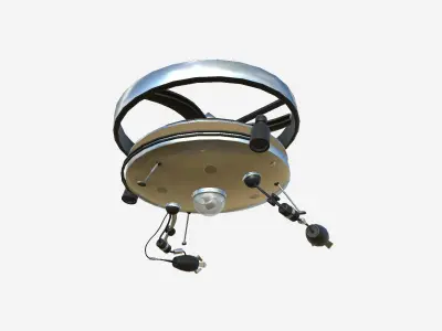 Flying Robot I08 Aluminum - SciFi Character Design Low-poly 3D model