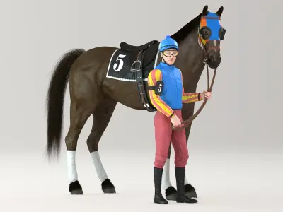  Racehorse and Jockey HQ 004 Standard License 