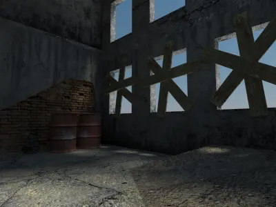 Abandoned Building Low-poly 3D model