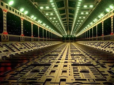 SCIFI corridor Low-poly 3D model