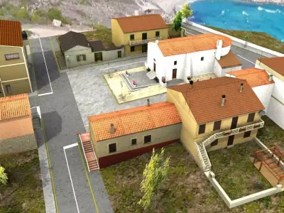 Santa Lucia Square - Italian Small Village Scene 3D model