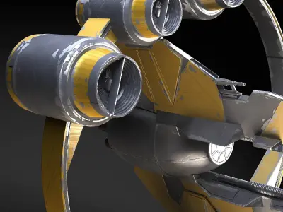 Jedi Starfighter Eta-2 with Hyperdrive Booster Ring 3D model