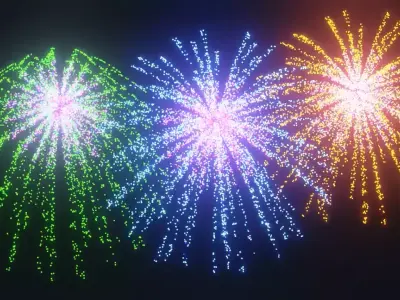 fireworks animation 3D model