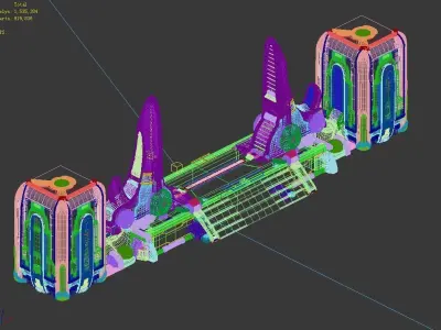Different dimension - architecture - city gate 3D model